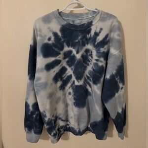 Urban Outfitters Urban Renewal Tie Dye Blue Heart Sweatshirt